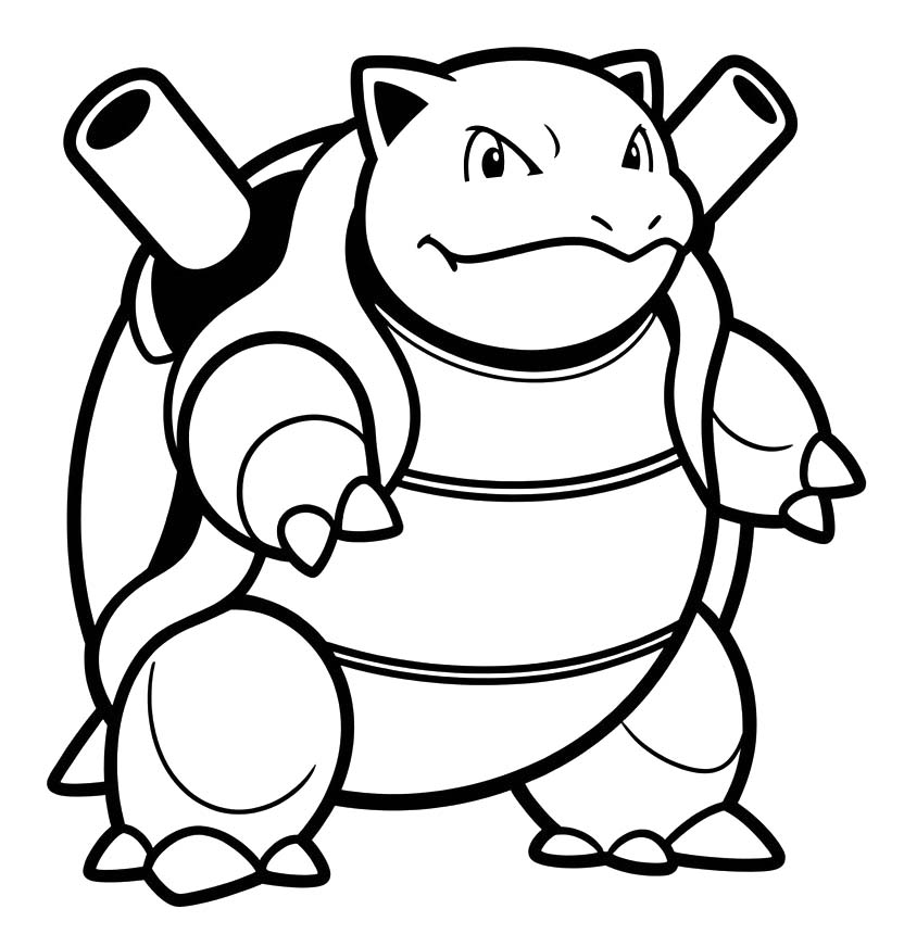 Fise de colorat cu Blastoise simplu la copii