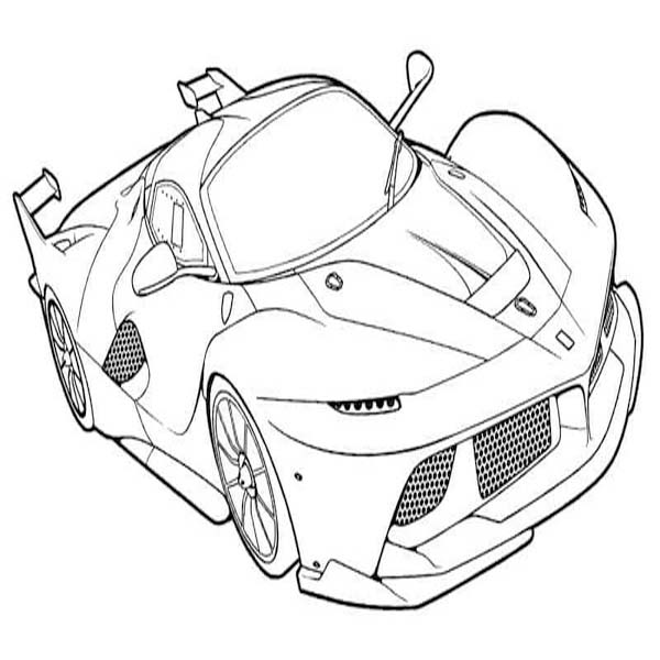 Fise de colorat cu Bugatti bazic la copii