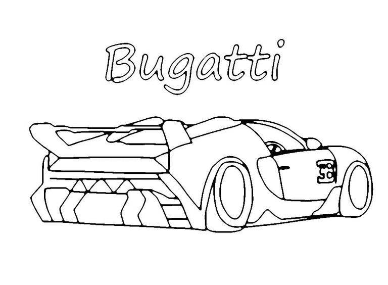 Fise de colorat cu Bugatti gratuit pentru copii