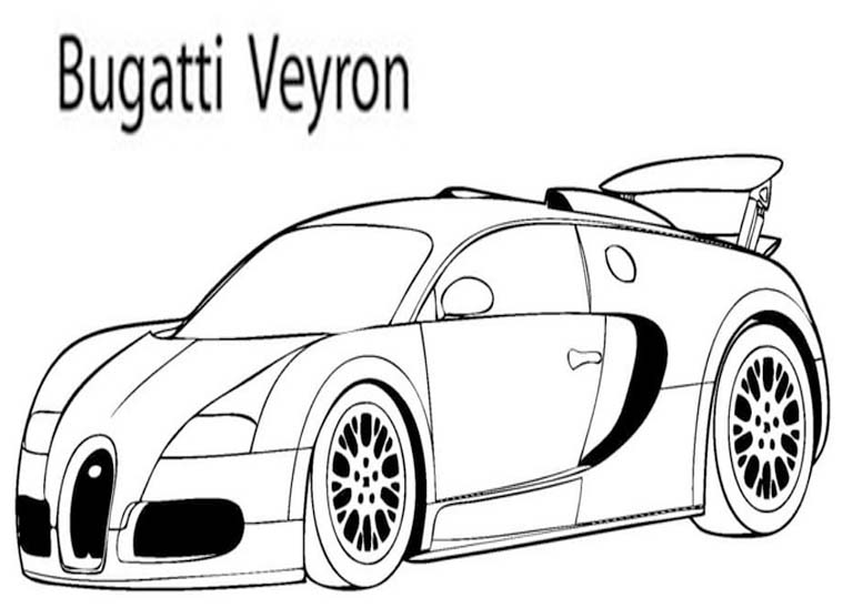 Fise de colorat cu Bugatti imprimabil bazic