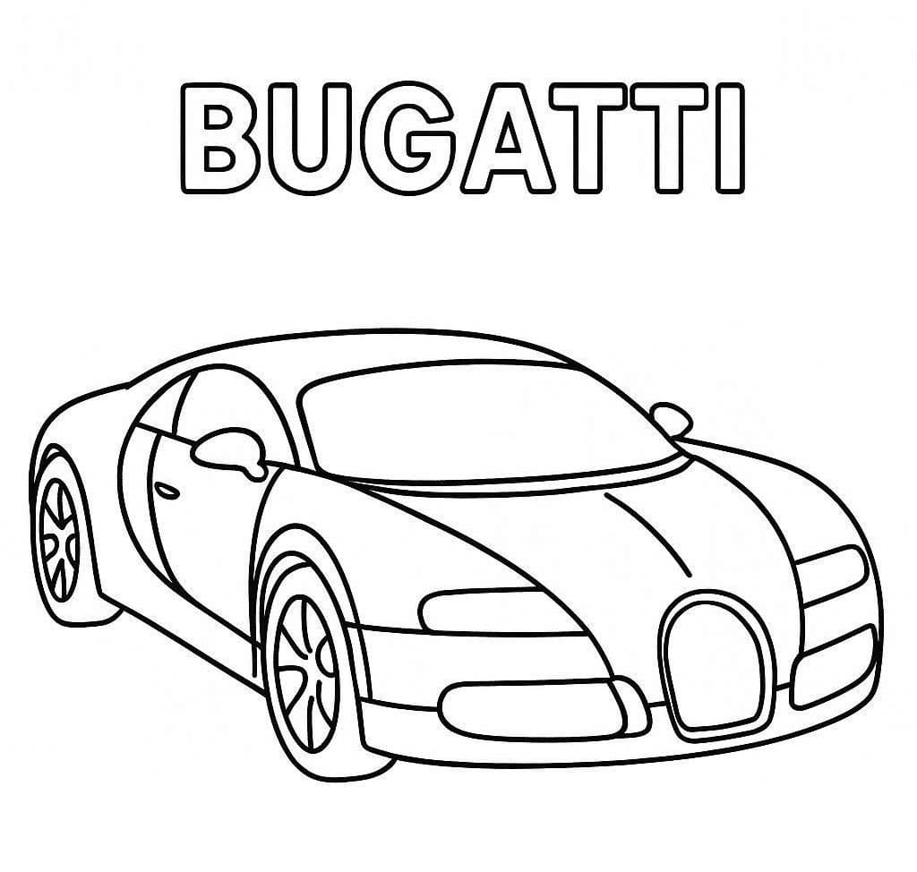 Fise de colorat cu Bugatti imprimabil gratuit