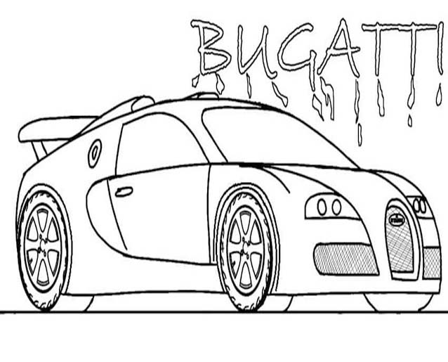 Fise de colorat cu Bugatti imprimabil uşor