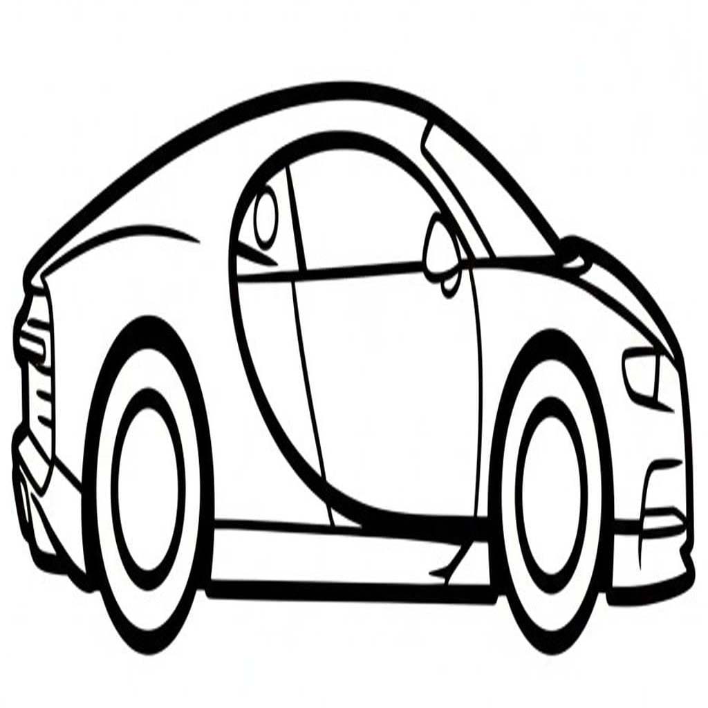 Fise de colorat cu Bugatti simplu la copii