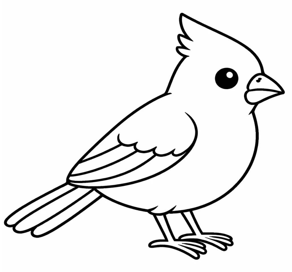 Fise de colorat cu Cardinal imprimabil simplu