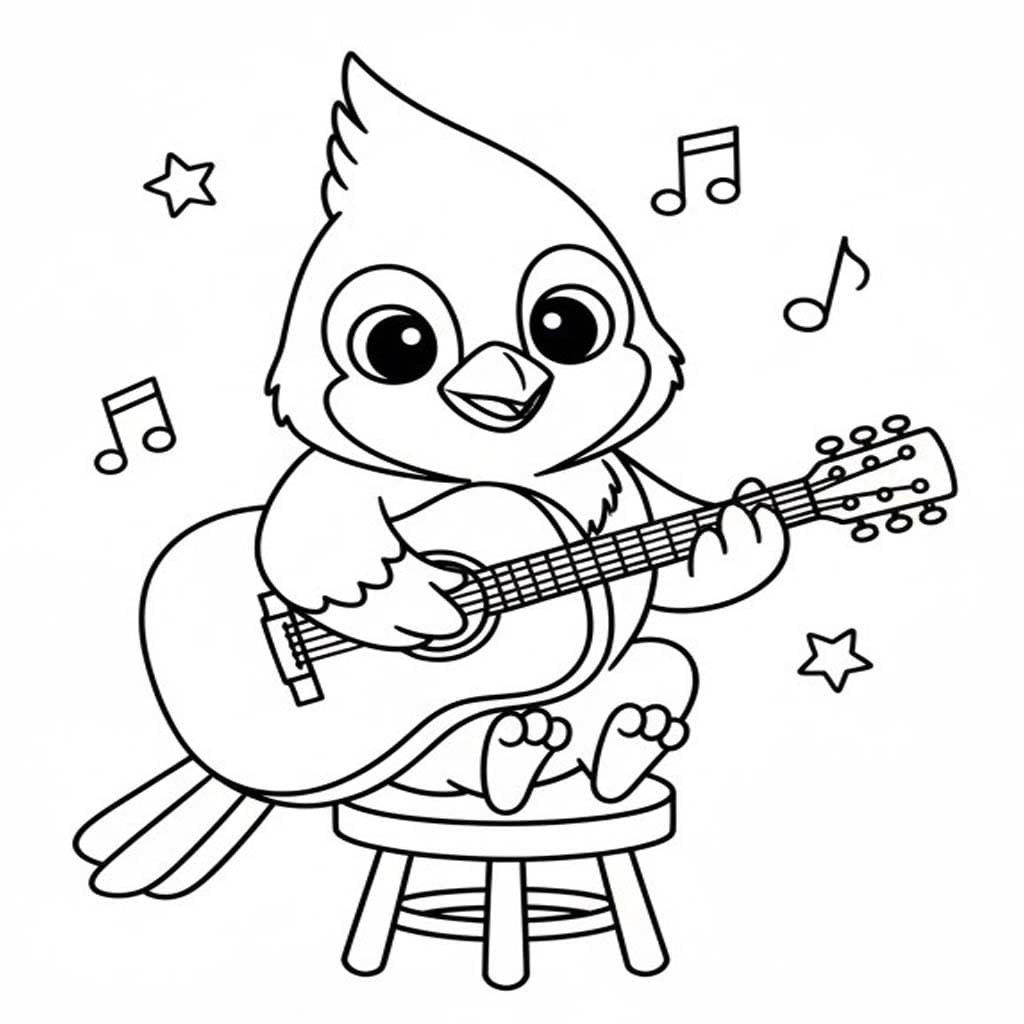 Fise de colorat cu Cardinal imprimabil