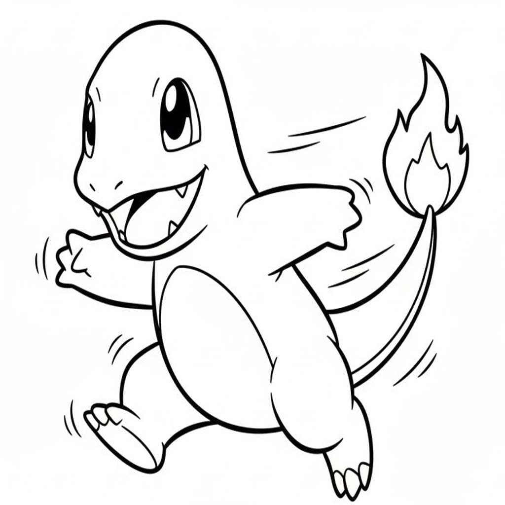 Fise de colorat cu Charmander gratuit simplu