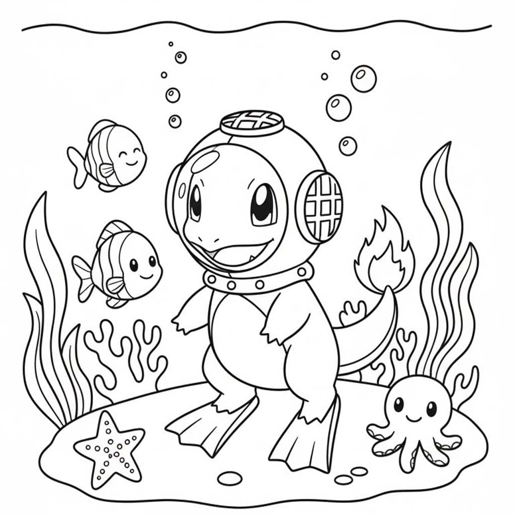 Fise de colorat cu Charmander pentru copii