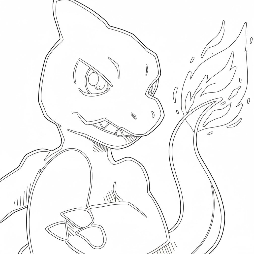 Fise de colorat cu Charmeleon gratuit bazic