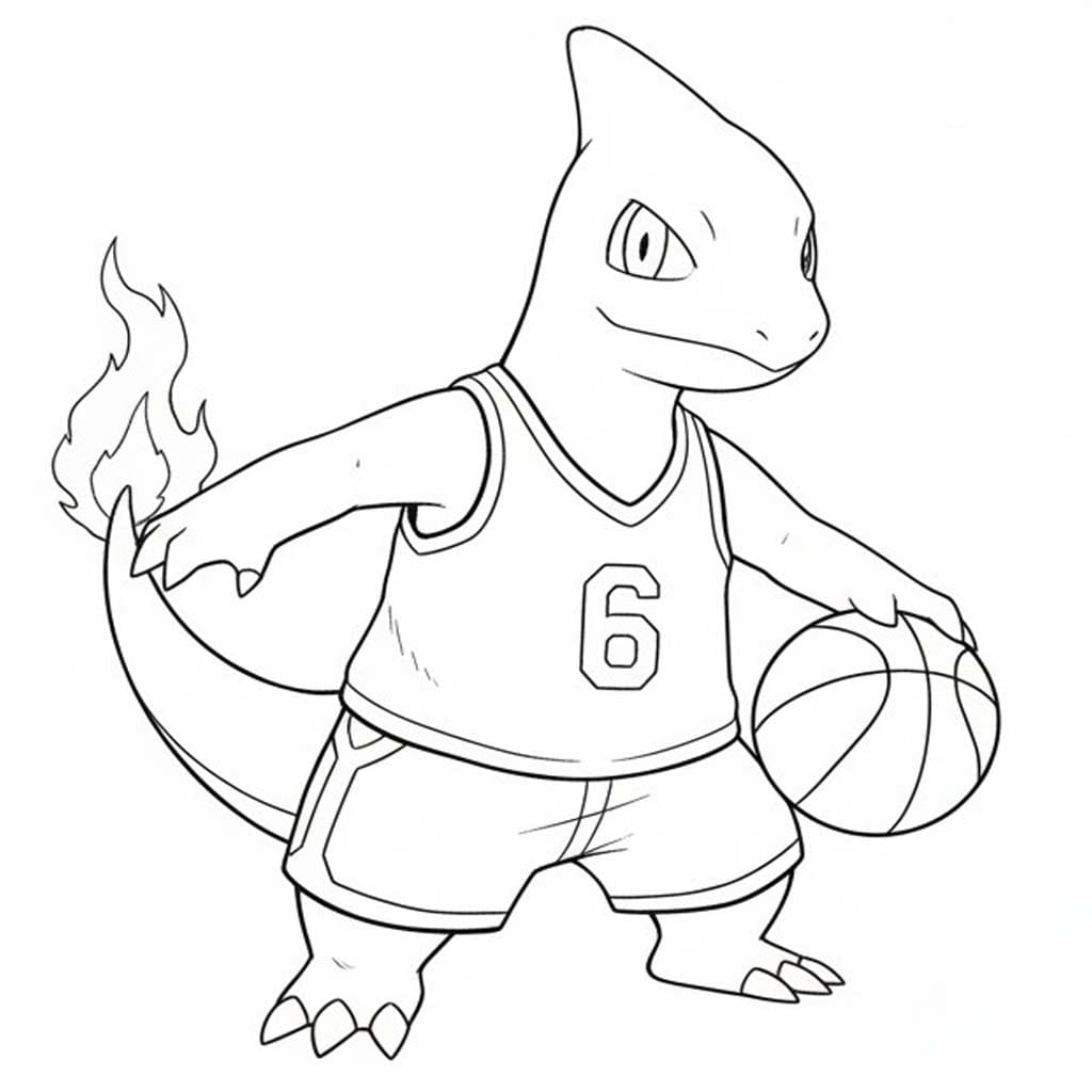 Fise de colorat cu Charmeleon gratuit pentru copii