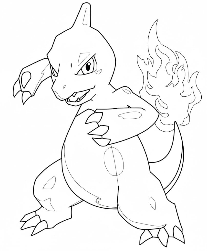Fise de colorat cu Charmeleon imprimabil gratuit uşor