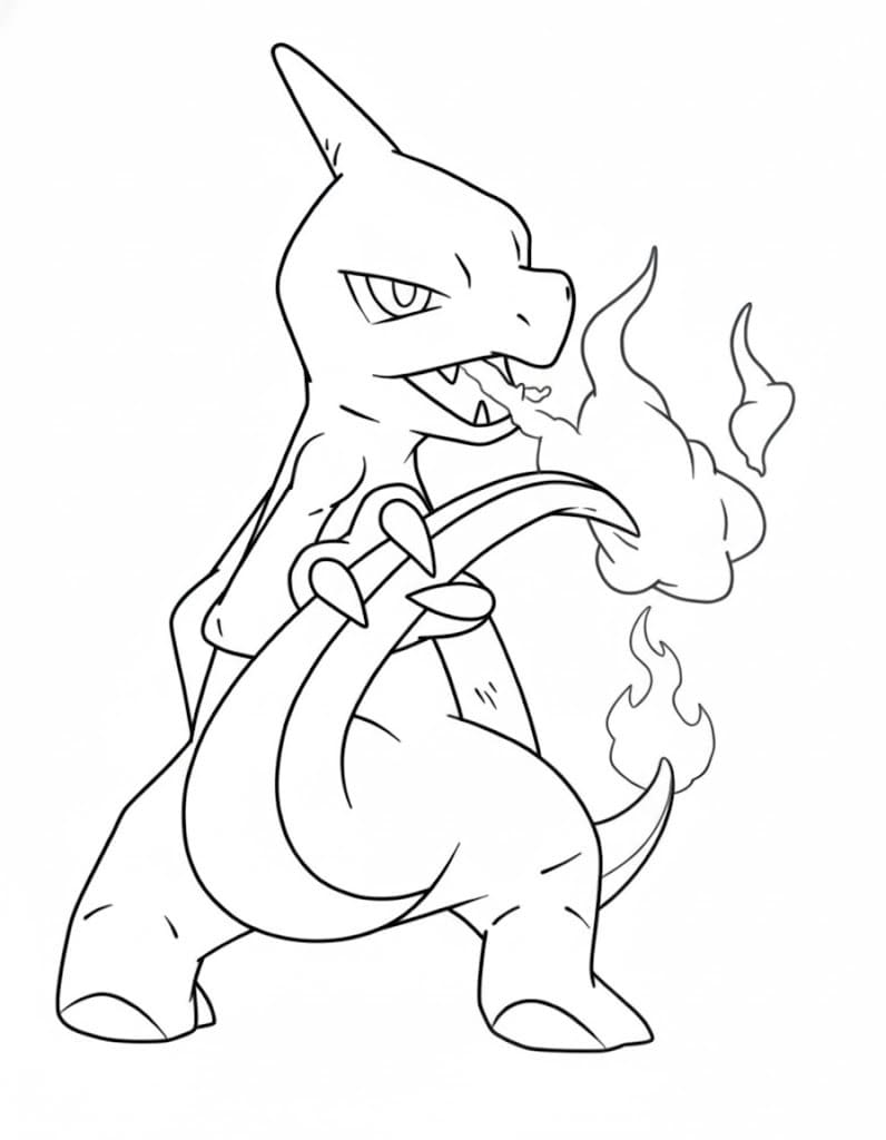 Fise de colorat cu Charmeleon imprimabil gratuit