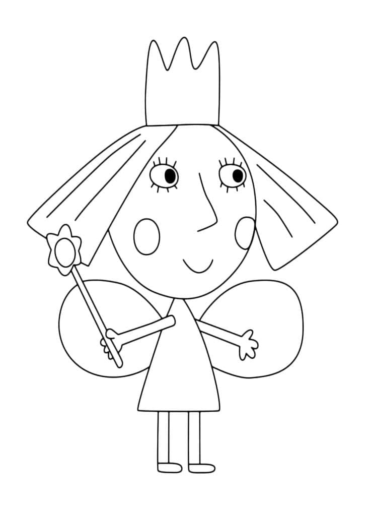 Fise de colorat cu Desenează Ben și Holly bazic la copii