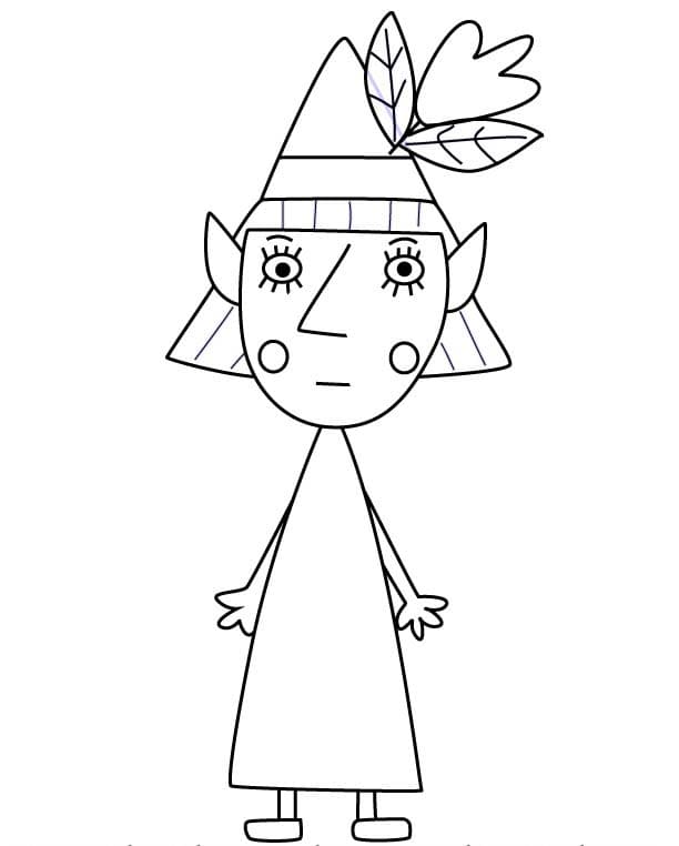 Fise de colorat cu Desenează Ben și Holly simplu