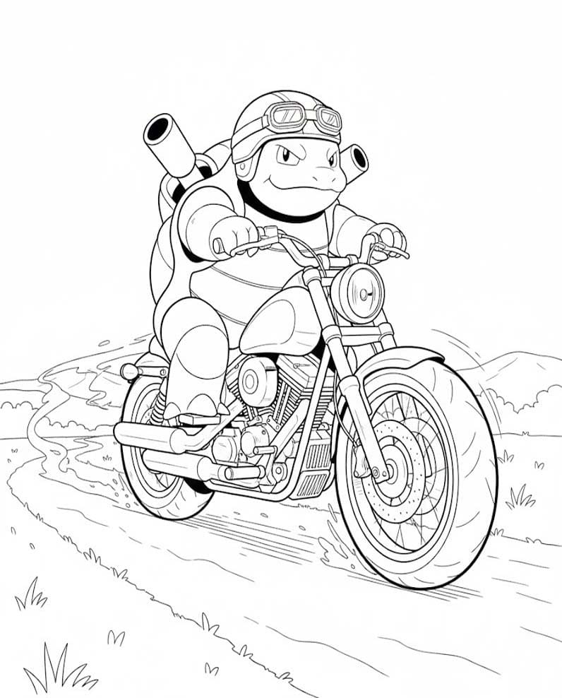 Fise de colorat cu Desenează Blastoise gratuit pentru copii