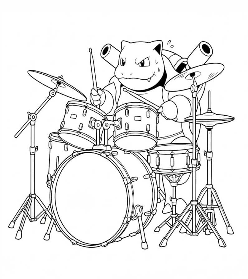 Fise de colorat cu Desenează Blastoise gratuit