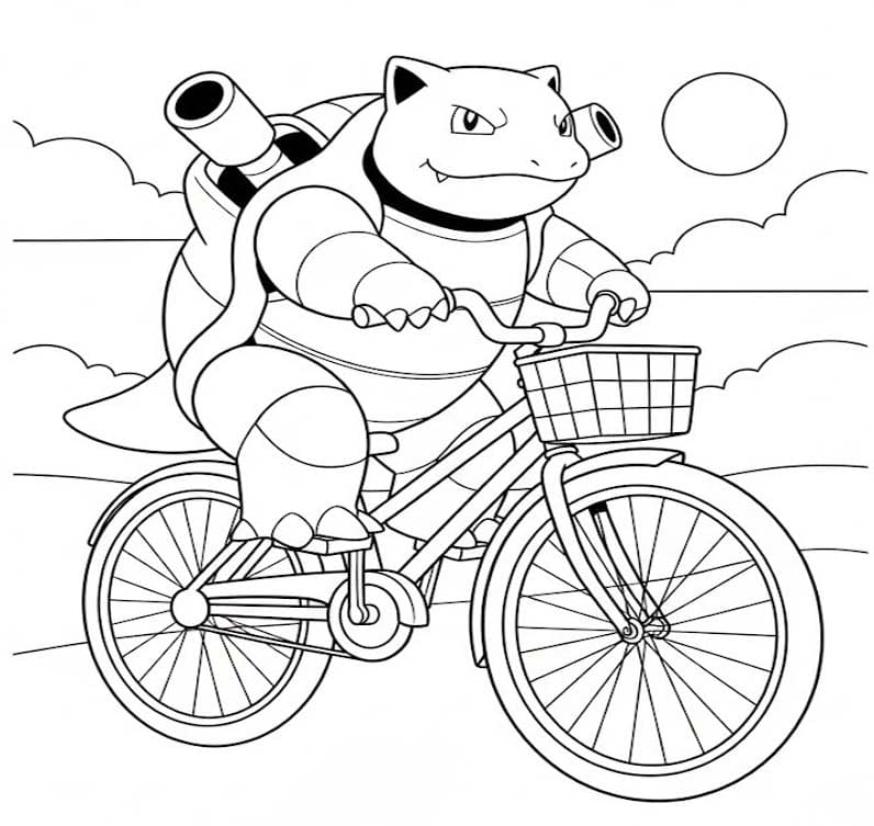 Fise de colorat cu Desenează Blastoise imprimabil gratuit