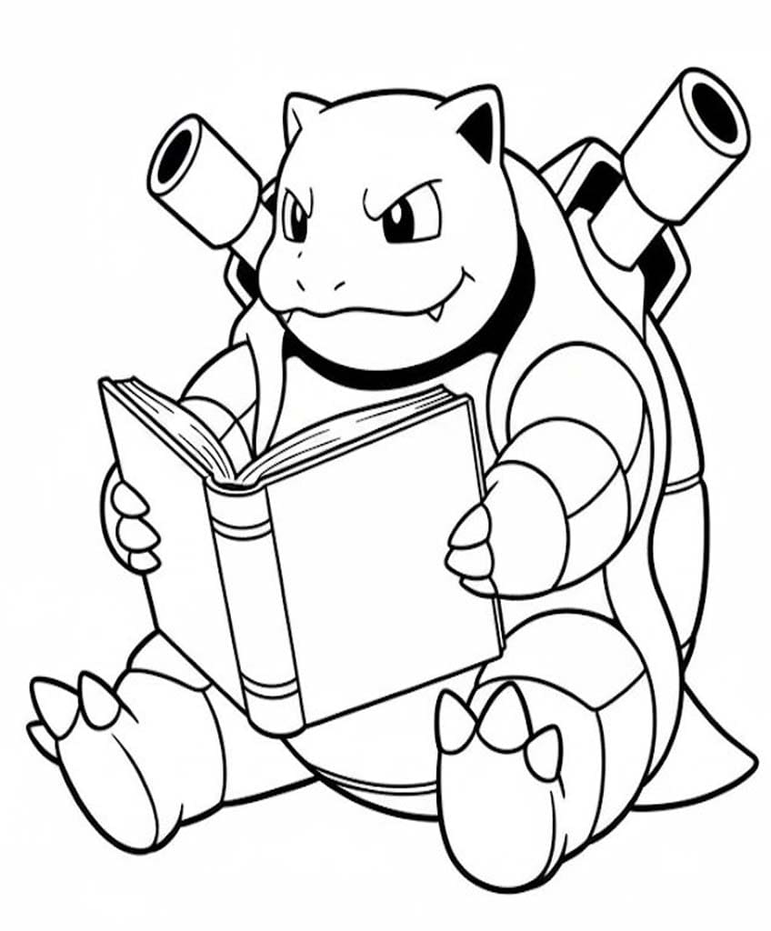 Fise de colorat cu Desenează Blastoise uşor