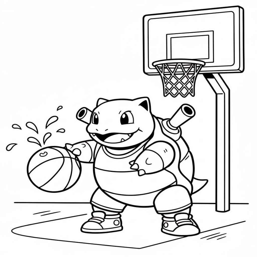 Fise de colorat cu Desenează Blastoise