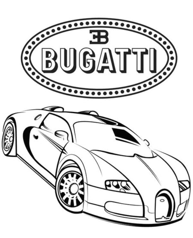 Fise de colorat cu Desenează Bugatti gratuit pentru copii
