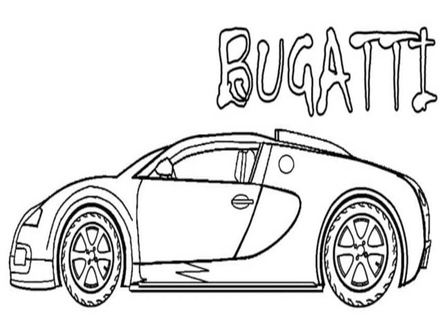 Fise de colorat cu Desenează Bugatti gratuit uşor