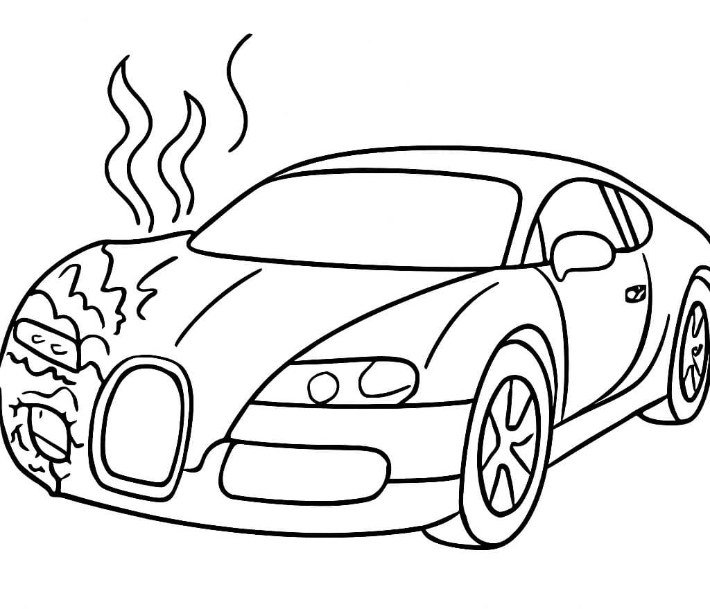 Fise de colorat cu Desenează Bugatti imprimabil pentru copii