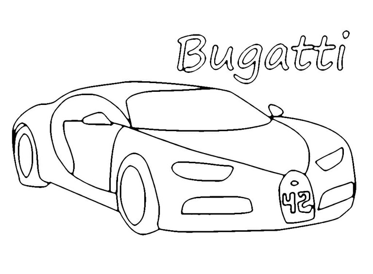 Fise de colorat cu Desenează Bugatti uşor