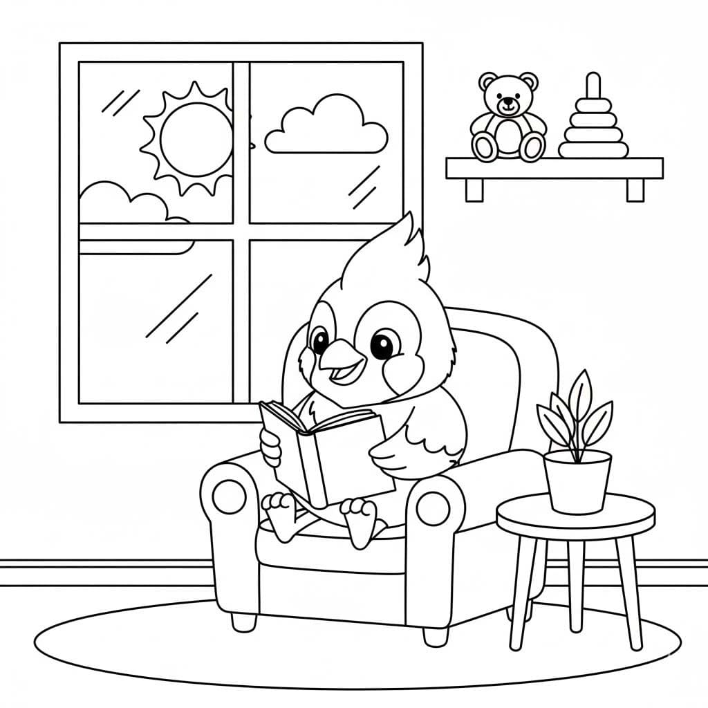 Fise de colorat cu Desenează Cardinal imprimabil gratuit