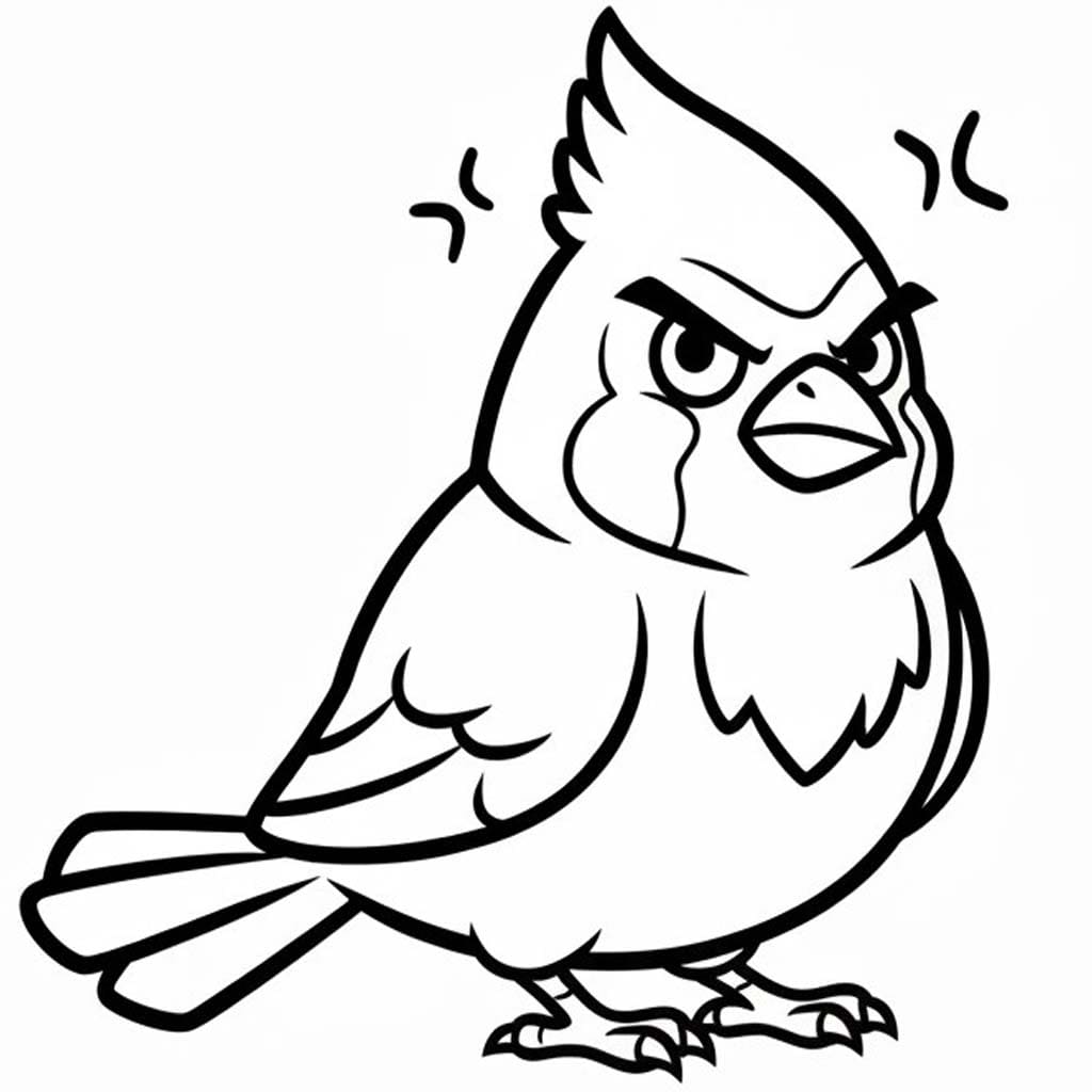 Fise de colorat cu Desenează Cardinal imprimabil