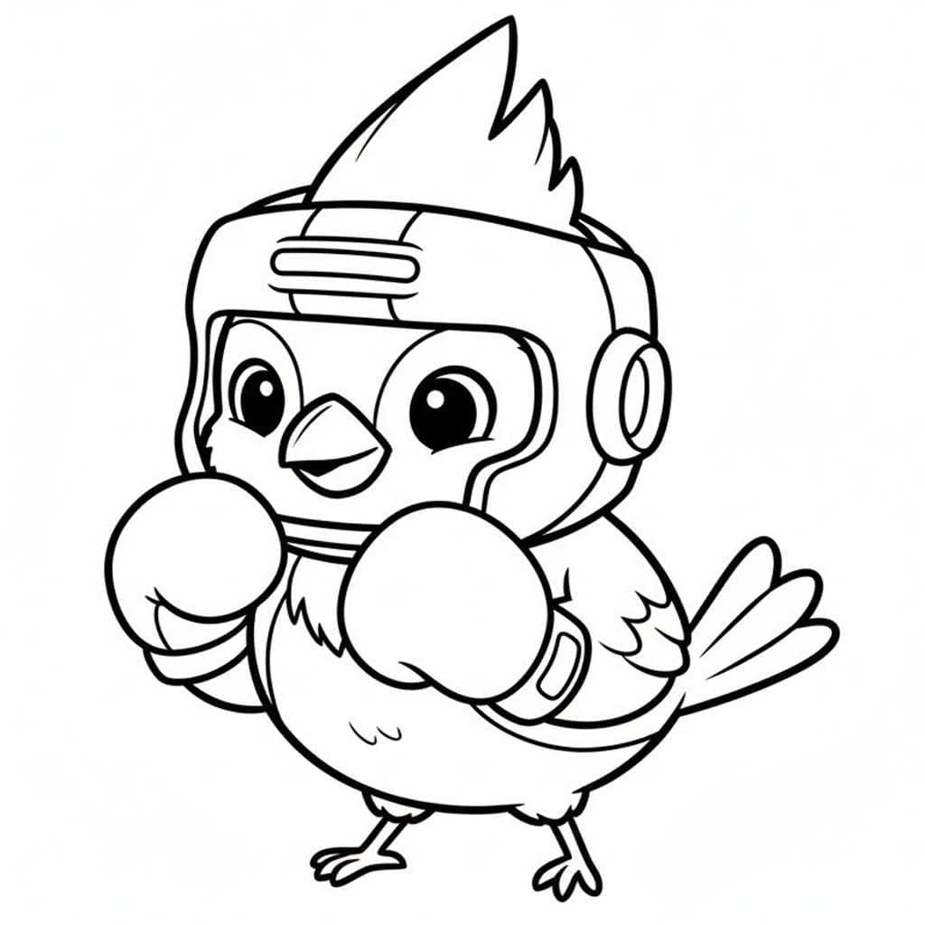 Fise de colorat cu Desenează Cardinal uşor