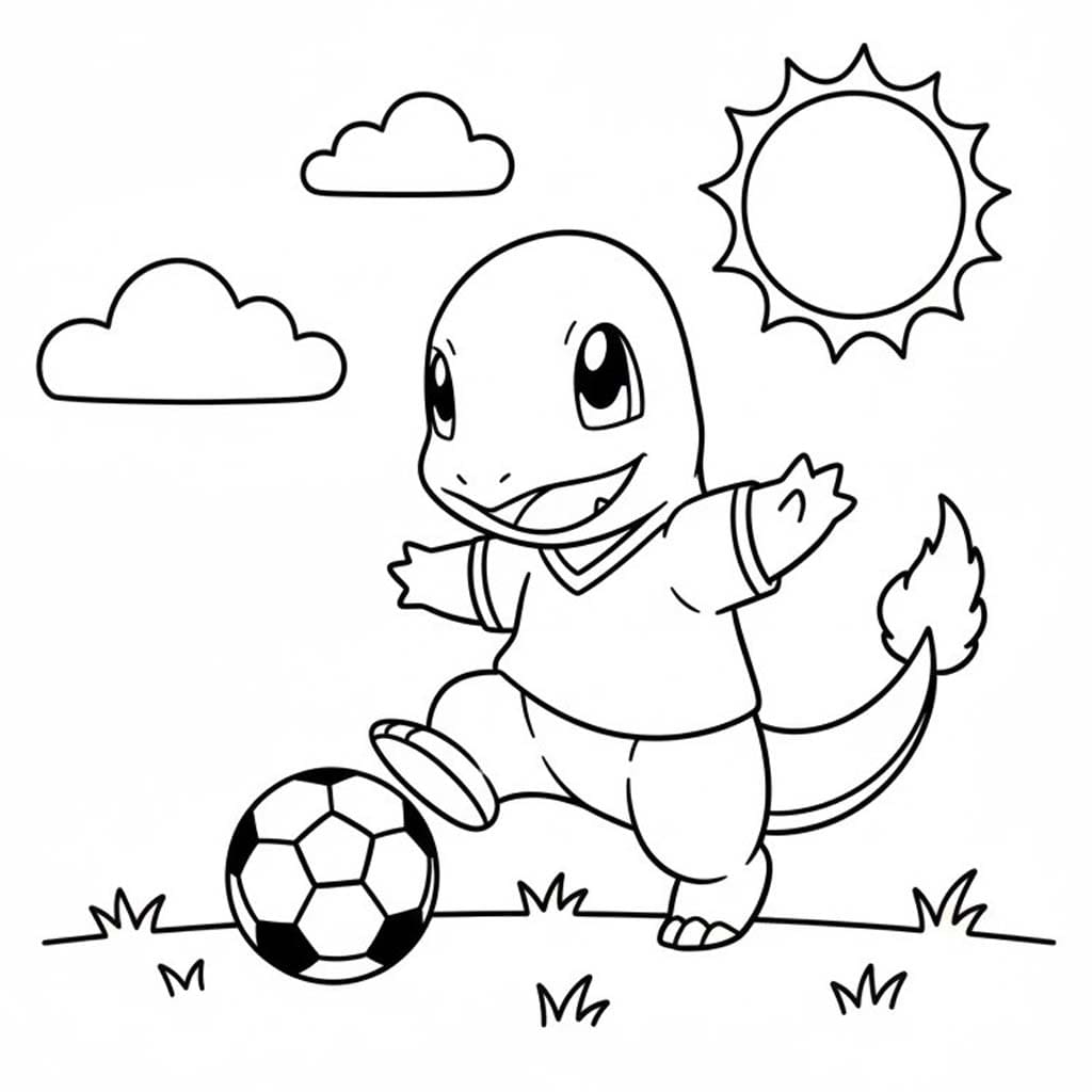 Fise de colorat cu Desenează Charmander bazic la copii