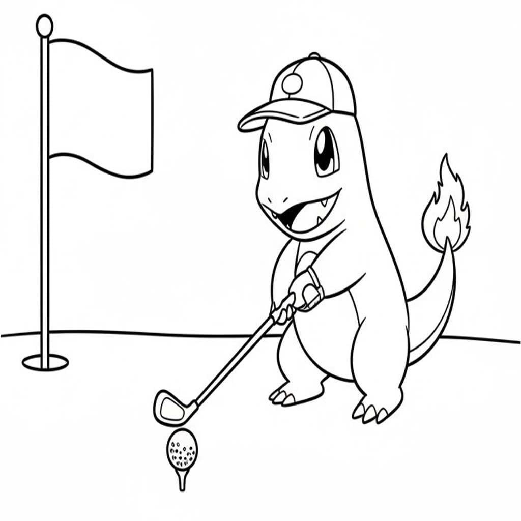 Fise de colorat cu Desenează Charmander imprimabil pentru copii