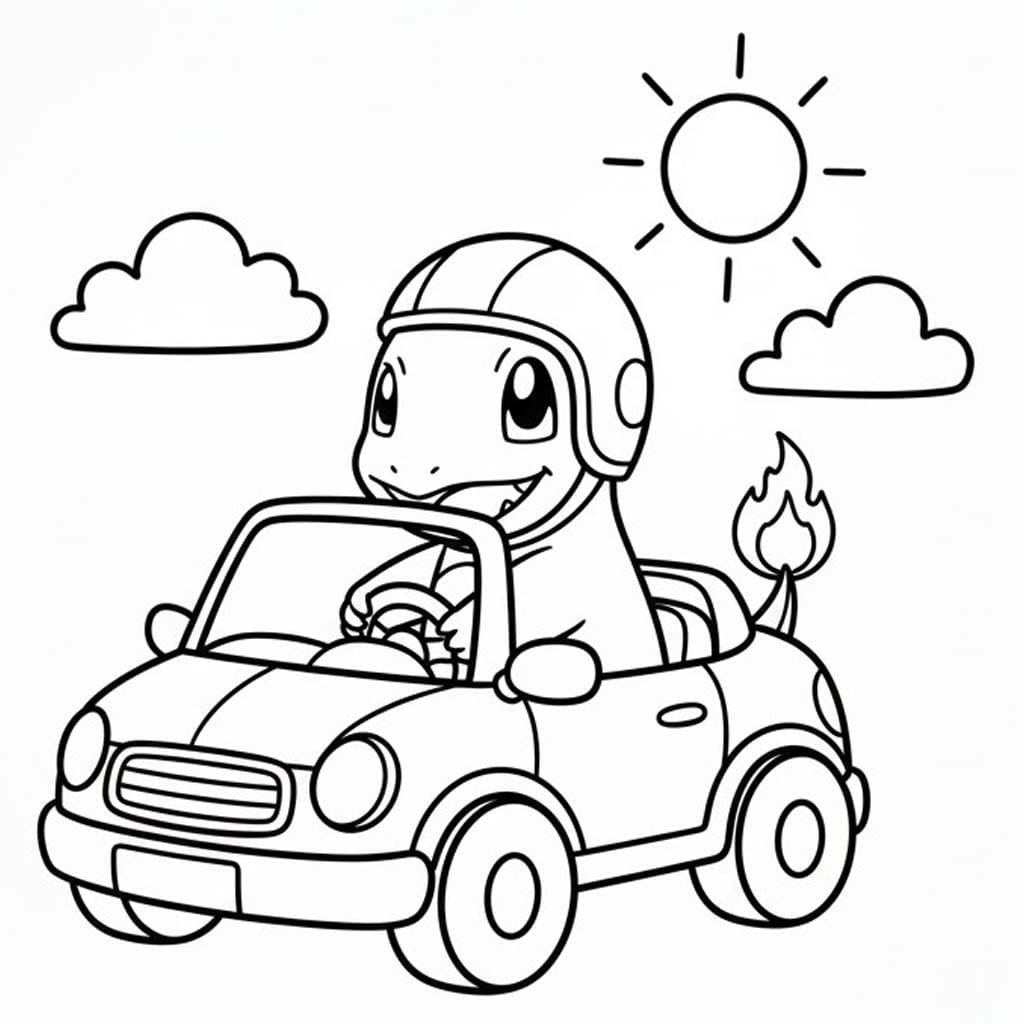 Fise de colorat cu Desenează Charmander uşor la copii