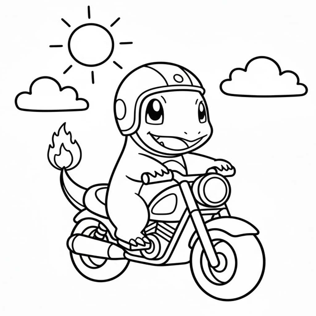 Fise de colorat cu Desenează Charmander uşor