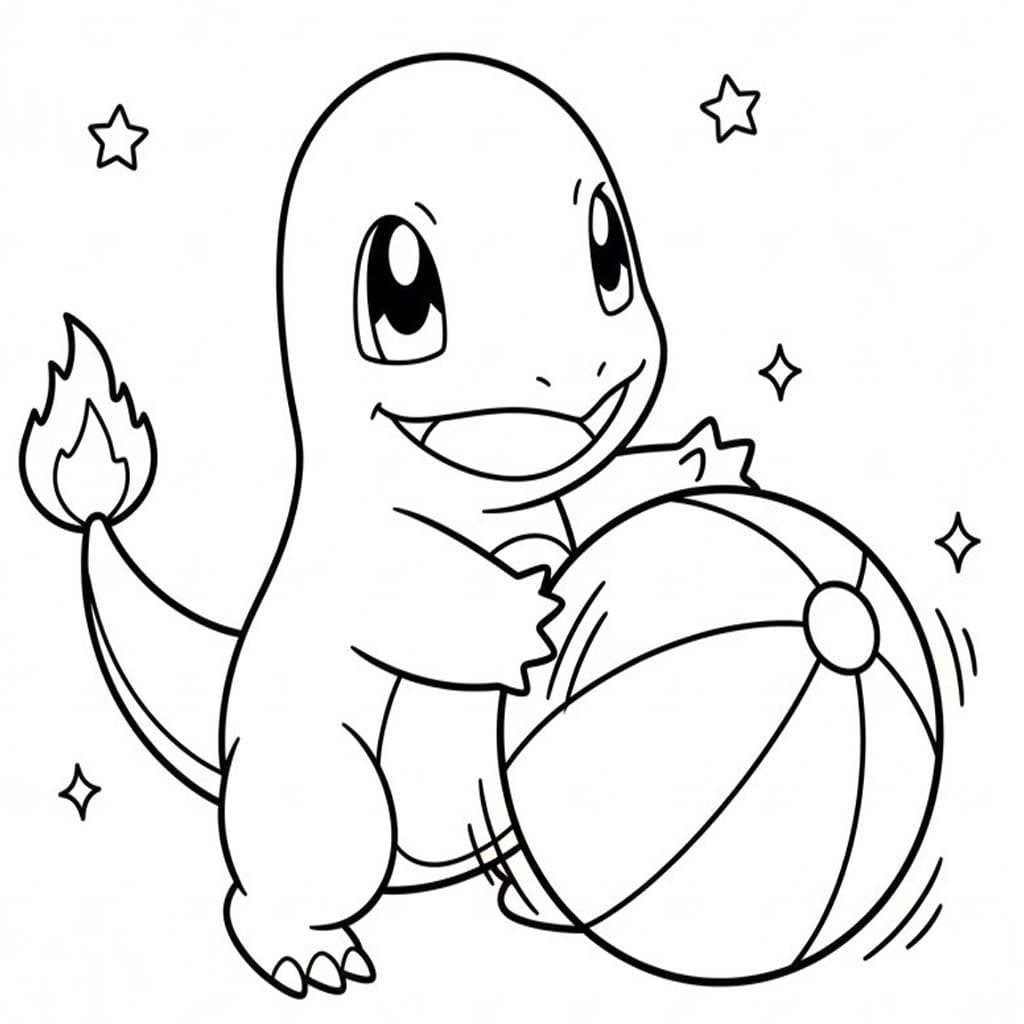 Fise de colorat cu Desenează Charmander