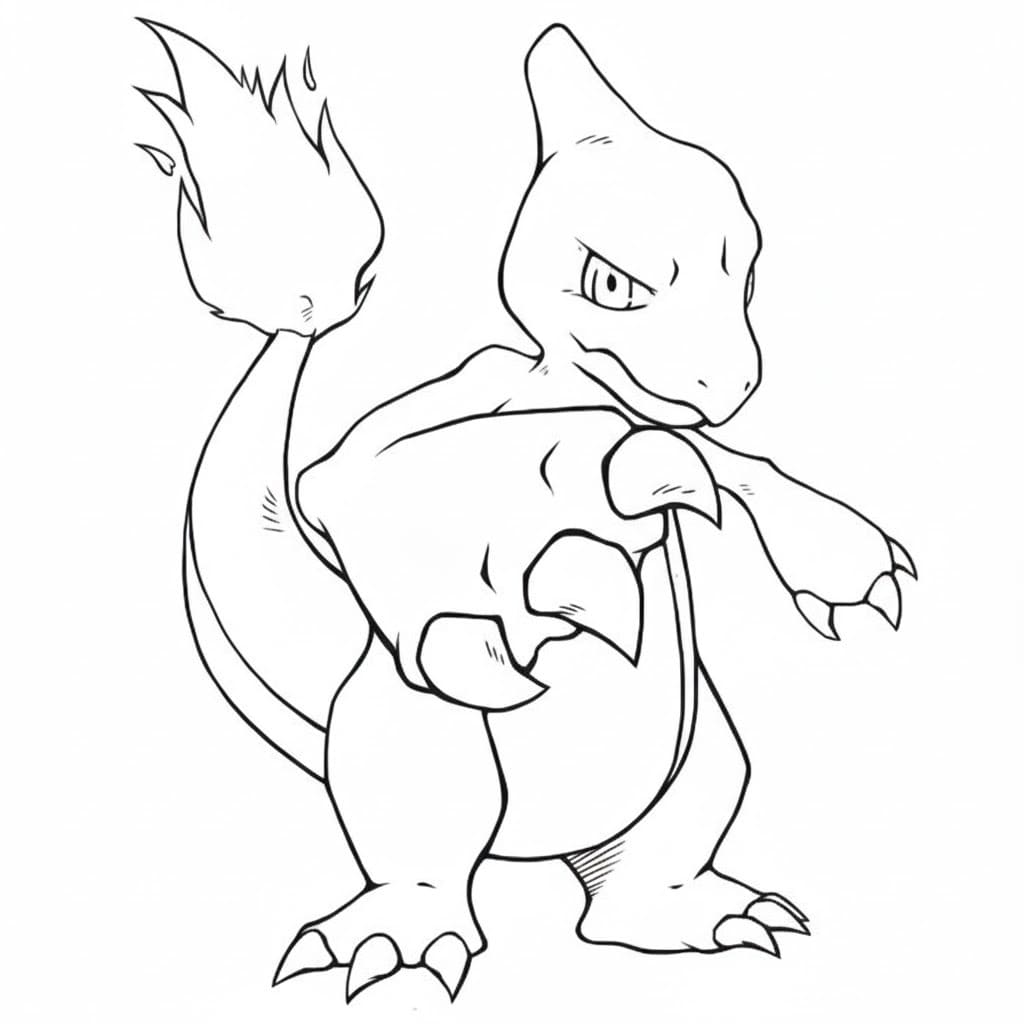 Fise de colorat cu Desenează Charmeleon gratuit pentru copii