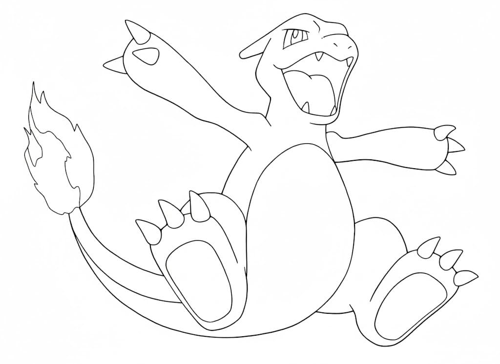 Fise de colorat cu Desenează Charmeleon imprimabil gratuit