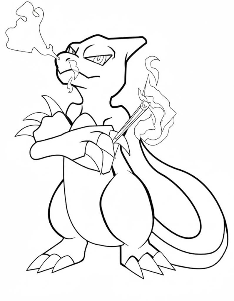 Fise de colorat cu Desenează Charmeleon imprimabil uşor