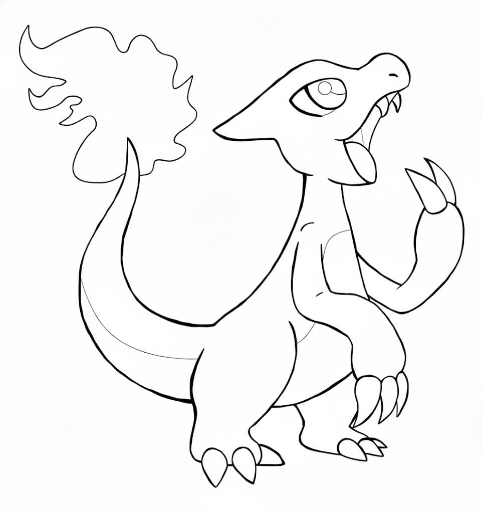 Fise de colorat cu Desenează Charmeleon