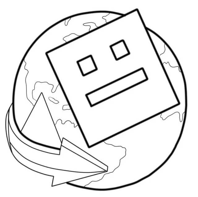 Fise de colorat cu Desenează Geometry Dash imprimabil gratuit bazic