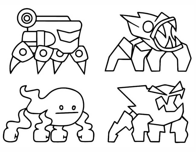 Fise de colorat cu Desenează Geometry Dash imprimabil pentru copii