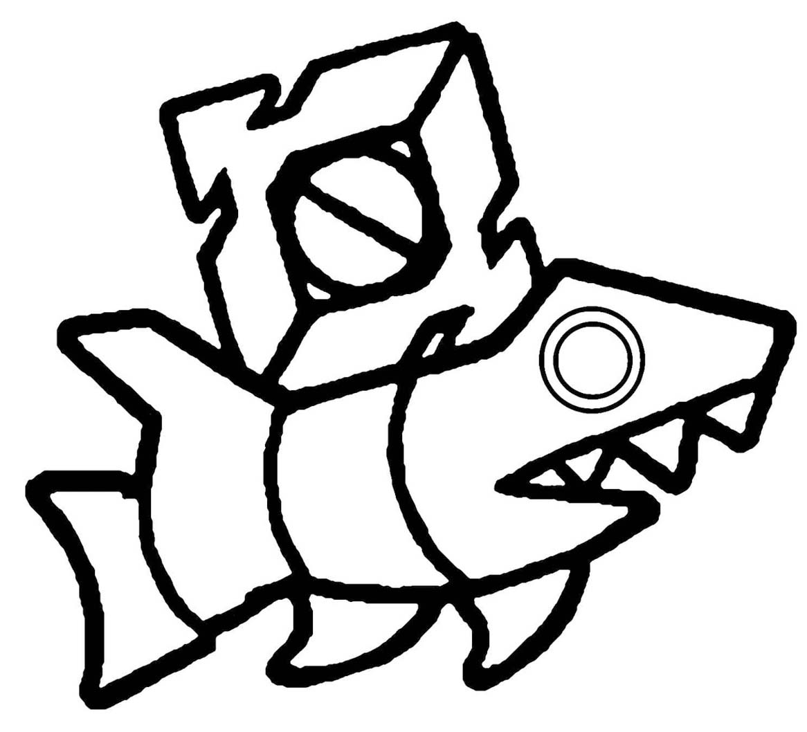 Fise de colorat cu Desenează Geometry Dash pentru copii