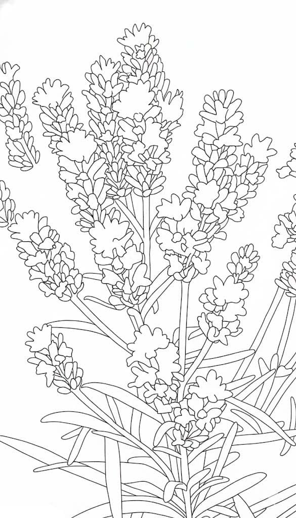 Fise de colorat cu Desenează Lavandă gratuit pentru copii