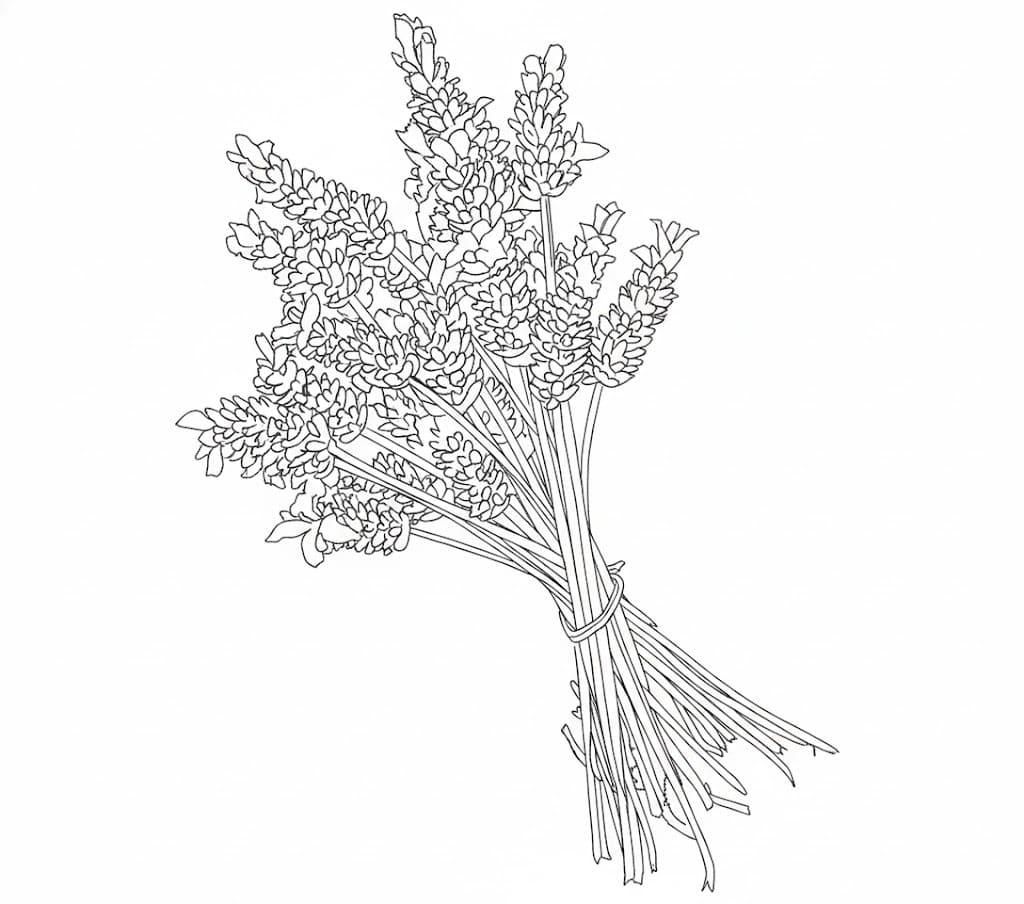 Fise de colorat cu Desenează Lavandă pentru copii