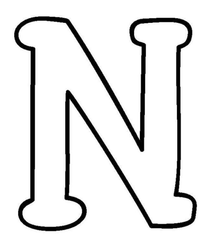 Fise de colorat cu Desenează Litera N gratuit bazic