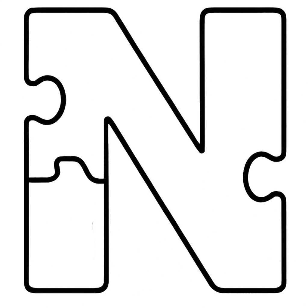 Fise de colorat cu Desenează Litera N gratuit pentru copii