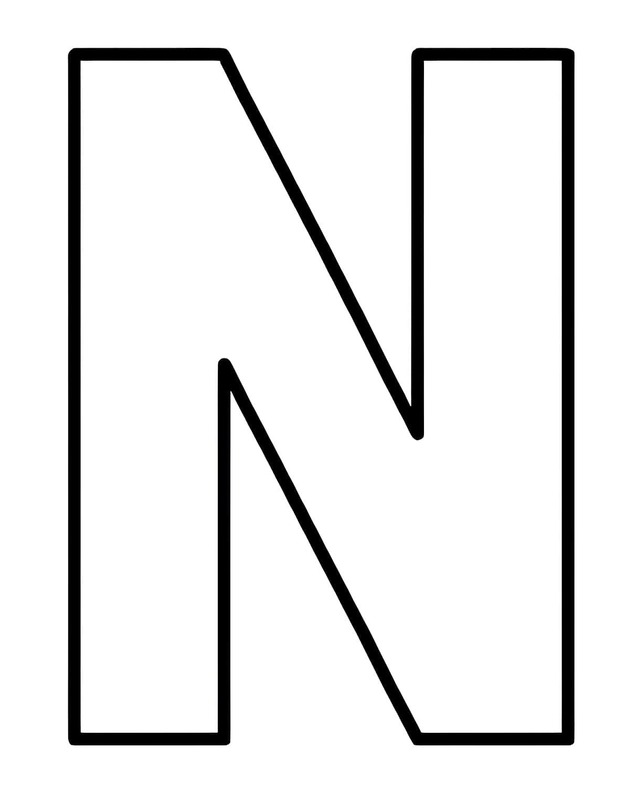 Fise de colorat cu Desenează Litera N imprimabil uşor