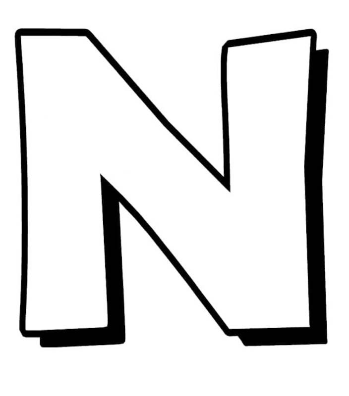 Fise de colorat cu Litera N