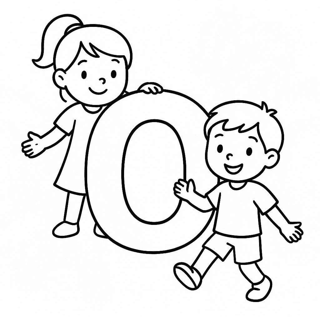 Fise de colorat cu Desenează Litera O gratuit uşor