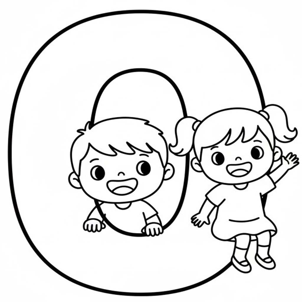 Fise de colorat cu Desenează Litera O imprimabil