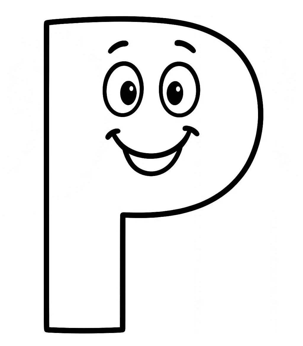 Fise de colorat cu Desenează Litera P pentru copii